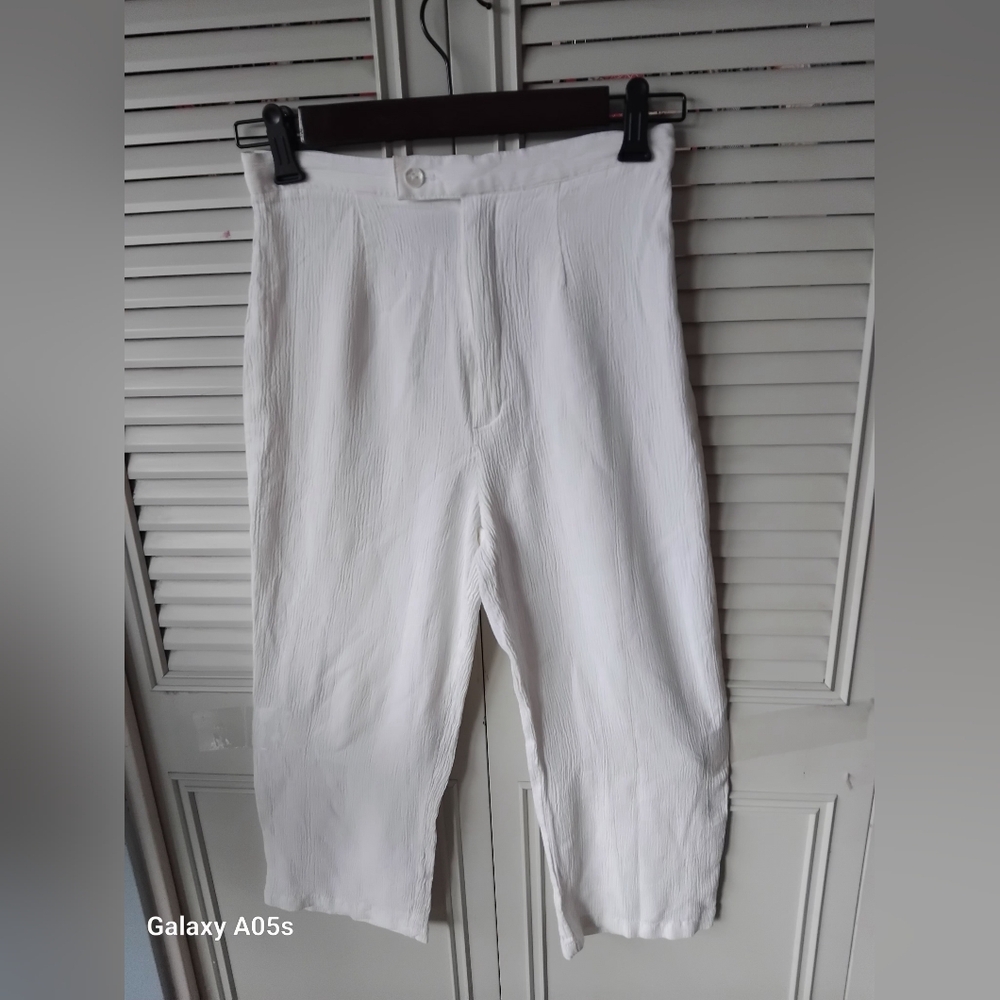 Soft white ankle pants
